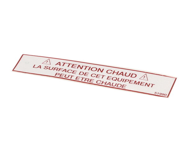 HENNY PENNY 51990 LABEL-WARNING HOT (FRENCH)