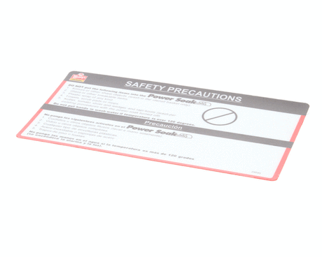 POWER SOAK PARTS Power Soak 29595 Decal - Wendy's Safety Precaut - SKU PWSK29595