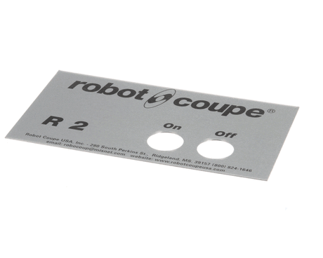 ROBOT COUPE PARTS Robot Coupe 400538 Front Data Plate - SKU ROB400538