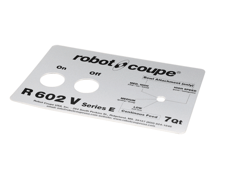 ROBOT COUPE PARTS Robot Coupe 402952 R602VV E Front Plate - SKU ROB402952