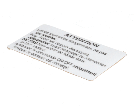 ROBOT COUPE PARTS Robot Coupe 406301 Caution Label - SKU ROB406301