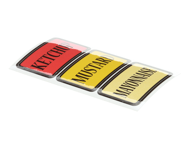 SERVER PRODUCTS PRODUCTS PARTS Server Products Products 07131 Decal Set Condiment - SKU SER07131