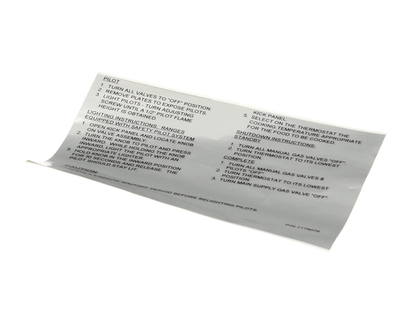 SOUTHBEND RANGE PARTS Southbend Range 1179076 Lighting Instructions -English - SKU SOU1179076