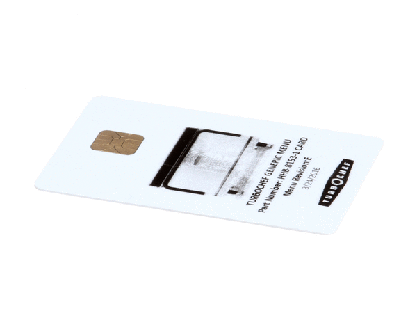 TURBOCHEF PARTS Turbochef HHB-8153-1 CARD Menu Card Prgrmd Hhb Gen Mkt Dual Temp - SKU TBCHHB-8153-1