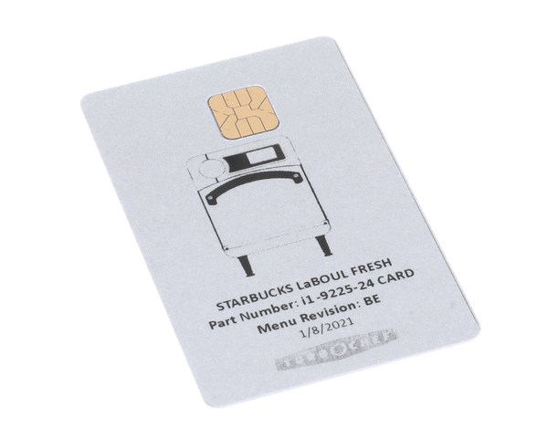 TURBOCHEF PARTS Turbochef I1-9225-24 CARD Ngo Menu Starbucks - SKU TBCI1-9225-24