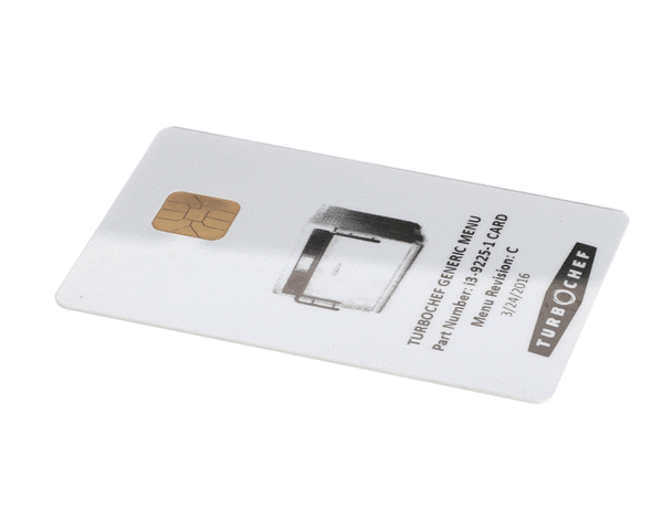 TURBOCHEF PARTS Turbochef I3-9225-1 CARD Menu Card Programmed I3 Genera - SKU TBCI3-9225-1CARD