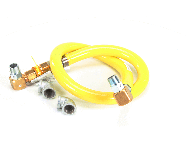 T&amp;S BRASS PARTS T&amp;S Brass HG-4E-60S Gas Hose W/ Quick-Disconnect 1 NPT 60 - SKU TSHG-4E-60S