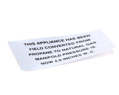 VULCAN HART PARTS Vulcan Hart 00-421727-00004 Plate Propane To Natural Gas - SKU VH00-421727-00004