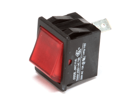WILBUR CURTIS PARTS Wilbur Curtis WC-114R Switch Rocker (Red) 120V Neon - SKU WCWC-114R