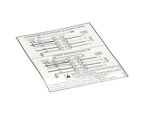 WILBUR CURTIS PARTS Wilbur Curtis WC-38167 Label Dual Voltage Power Hook - SKU WCWC-38167