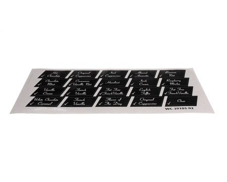 WILBUR CURTIS PARTS Wilbur Curtis WC-39105-02 Label Flavor Low Tack Door Ge - SKU WCWC-39105-02