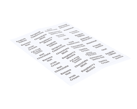 WILBUR CURTIS PARTS Wilbur Curtis WC-39107-02 Label Flavor Adhesive Canistr - SKU WCWC-39107-02
