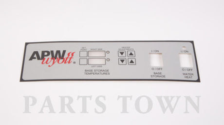 APW WYOTT PARTS APW Wyott 4883013 Decal Base Section Controls - SKU APW4883013