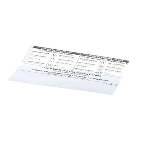 APW WYOTT PARTS APW Wyott 8837120 Label Orifice Size - SKU APW8837120