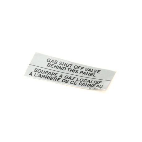 BAKERS PRIDE PARTS Bakers Pride U1245A Gas Shut Off Label - SKU BKPU1245A