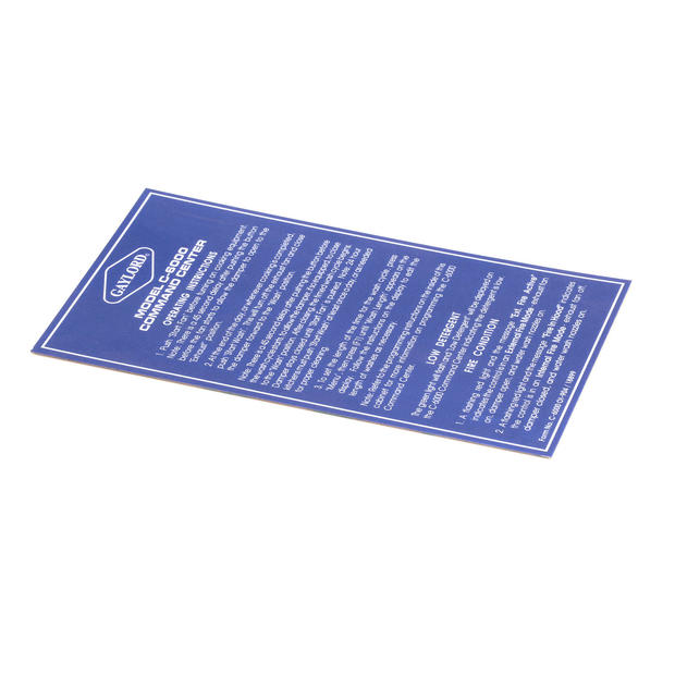 GAYLORD PARTS Gaylord 18899 C-6000 Mylar Faceplate - SKU GAY18899